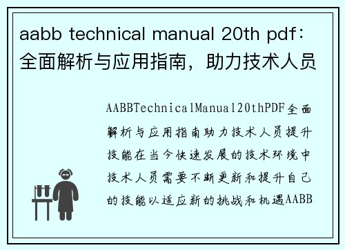 aabb technical manual 20th pdf：全面解析与应用指南，助力技术人员提升技能